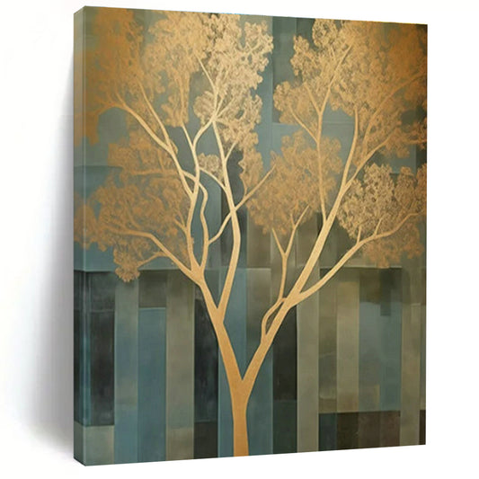 Gold Tree Abstract Art for Modern Home Entrance & Corporate Wellness Area DLZ1709