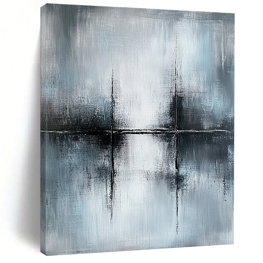 Minimalist Gray Cross Art for Office & Hallway STSC070