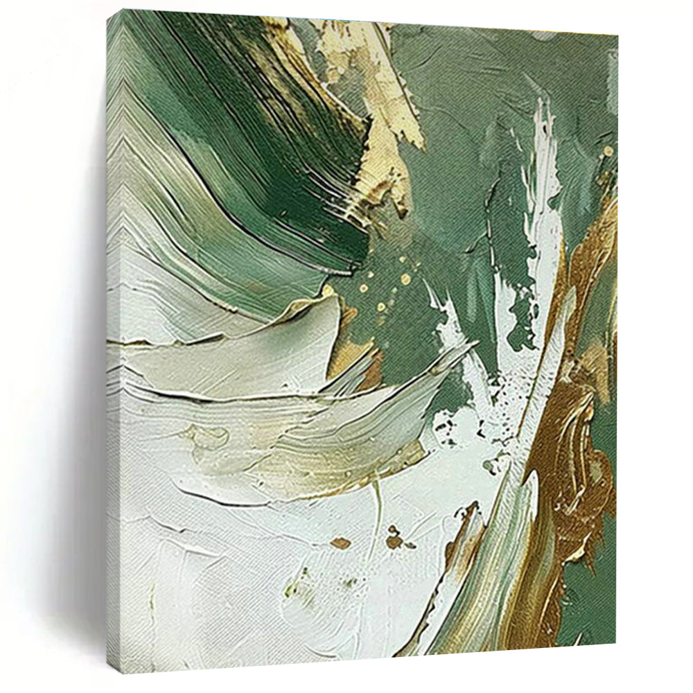 Green - Gold Abstract Art for Eco - Friendly Brand Showrooms DLZ0126