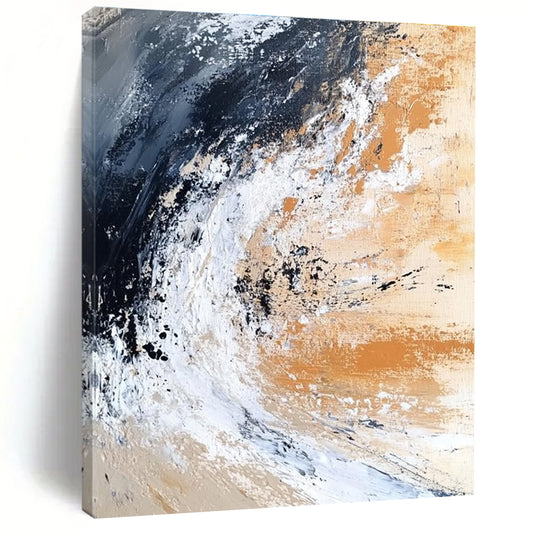 Earth - Toned Abstract Wave for Industrial - Chic Home & Minimalist Art Space STSC555