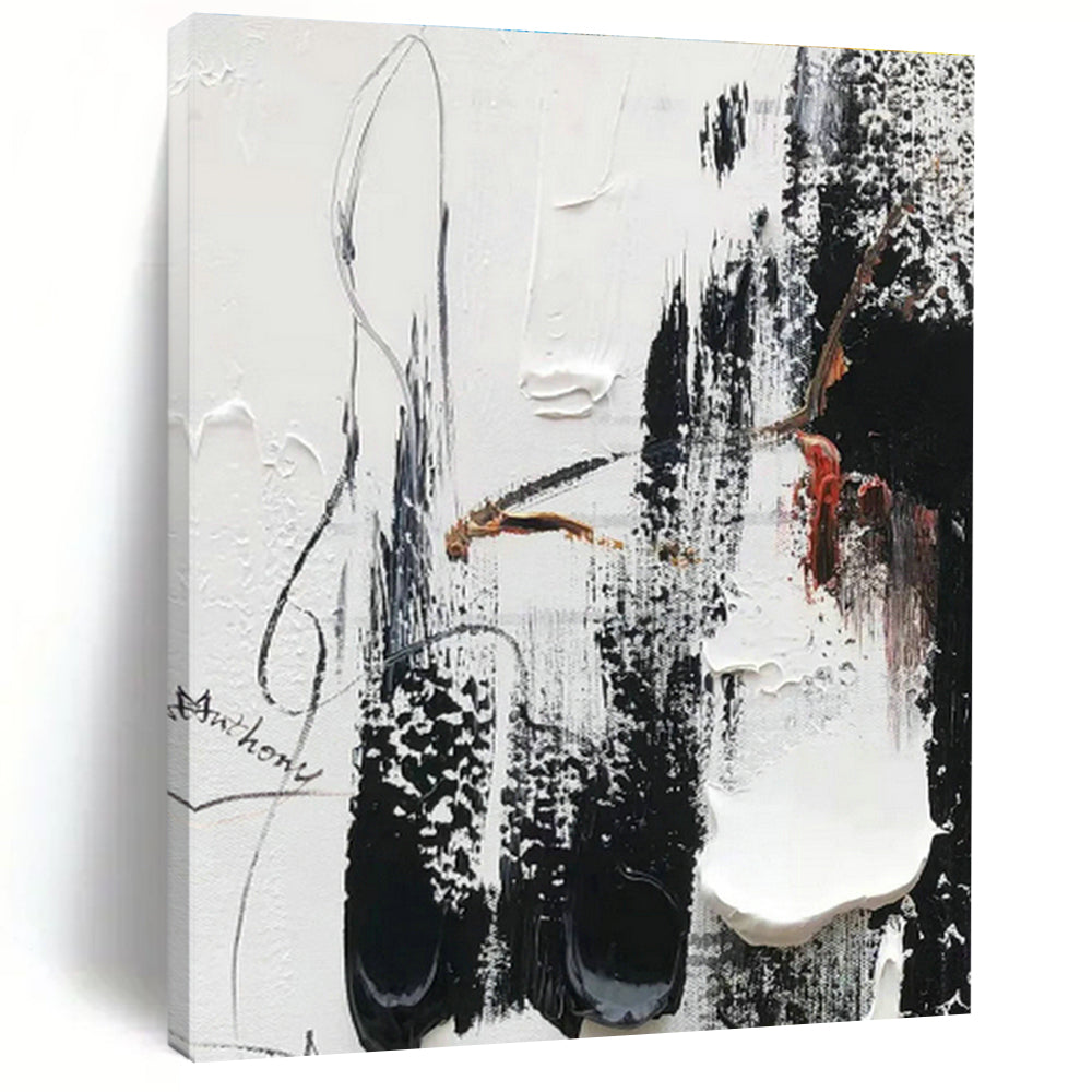 Black - White Abstract Art for Monochrome Gallery & Sophisticated Office DLZ0805