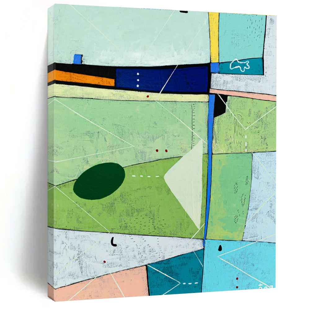 Colorful Geometric Abstract Art for Creative Café & Home Living Room DLZ1111
