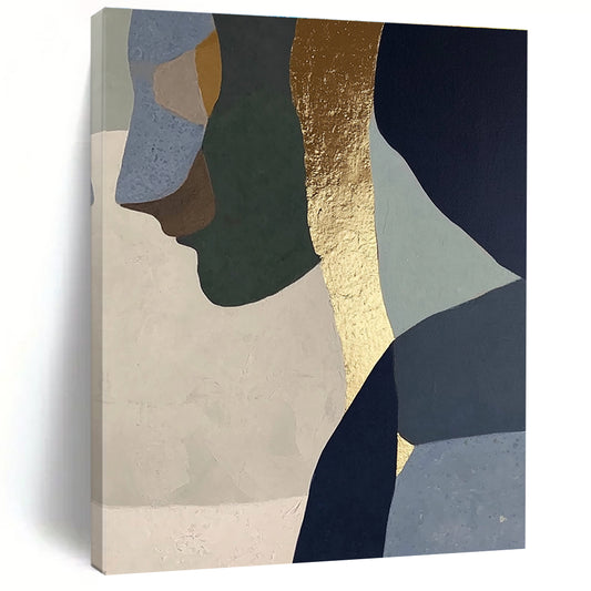 Abstract Geometric Faces with Gold Accent for Modern Home & Art - Centric Salon STSC756