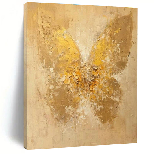 Golden Butterfly Oil Painting for Bedroom & Entryway DLZ0341