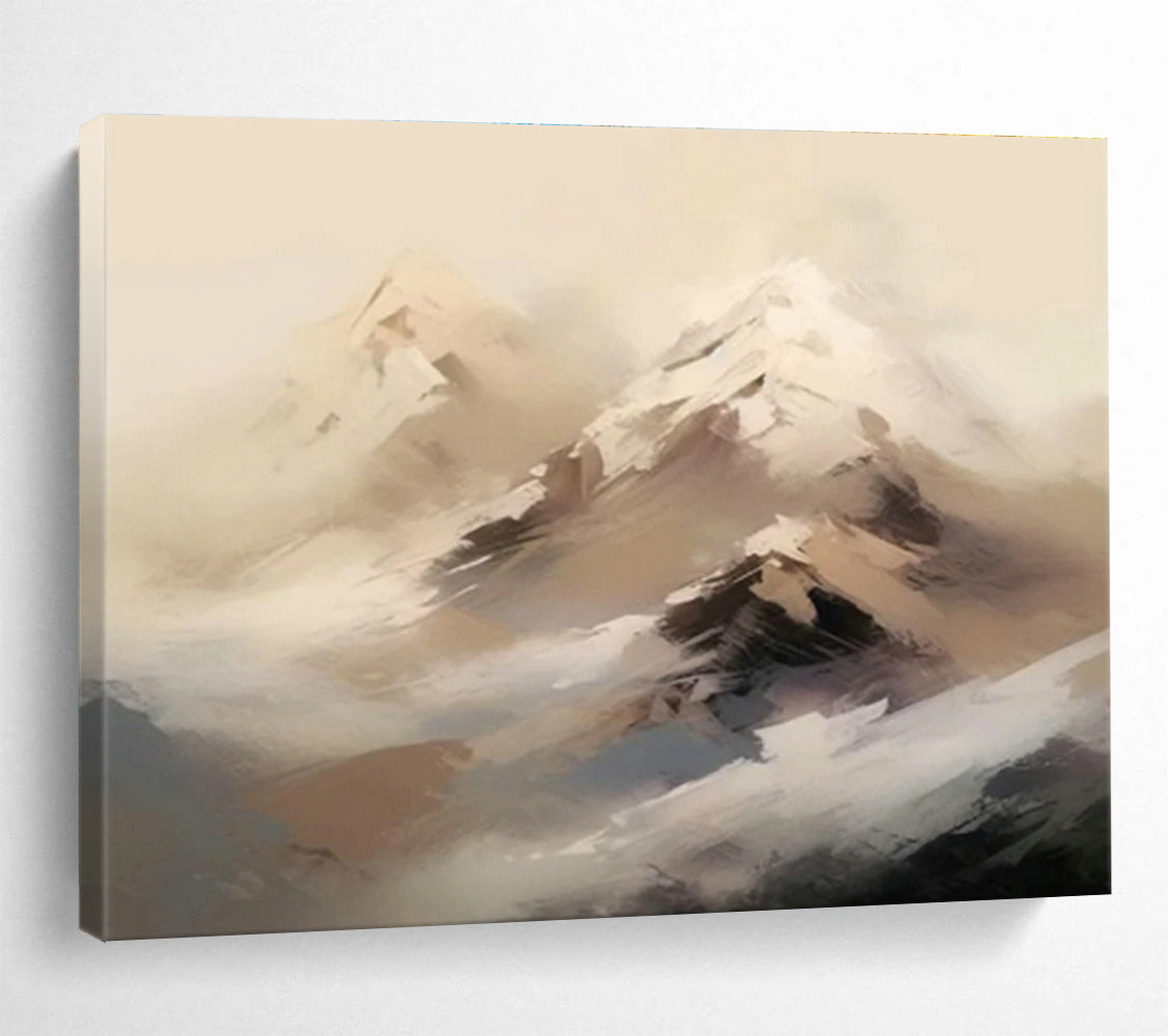 Calming Light - Colored Mountain Painting for Tranquil Bedroom Nook Relaxation DLZ2709