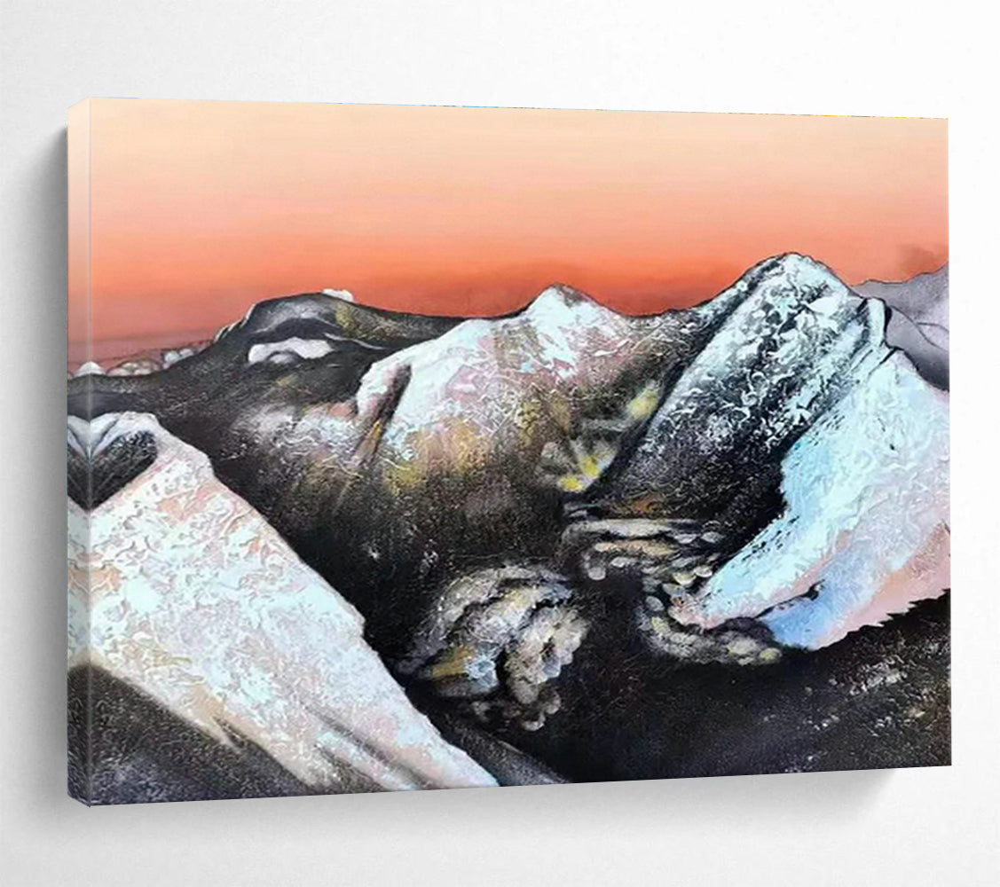Surreal Mountain - Shaped Figure Abstract: A Captivating Centerpiece for Avant - Garde Art Galleries DLZ3035