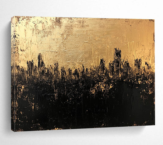 Golden City Silhouette Art for Urban Loft & Art - loving Office SC143