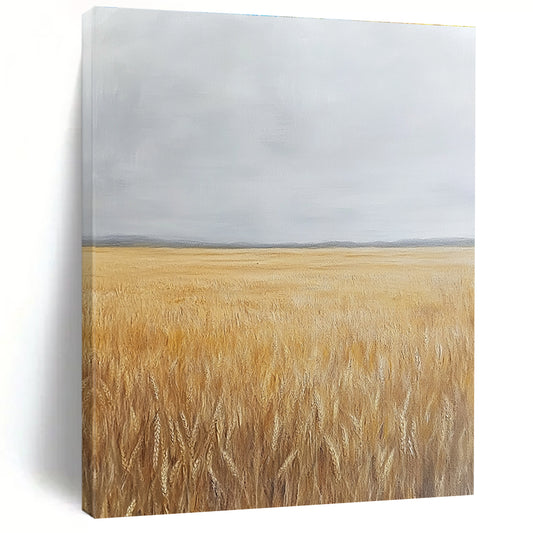 Golden Wheat Field Art for Rustic Home Dining Room & Agricultural Art Exhibition STSC1034
