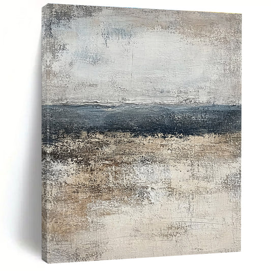 Gray and Blue Abstract Landscape for Coastal Home Living Room & Serene Spa Retreat STSC491