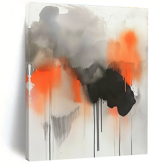 Abstract Grey, Orange, and Black Drips for Creative Studio & Urban - Themed Restaurant STSC758
