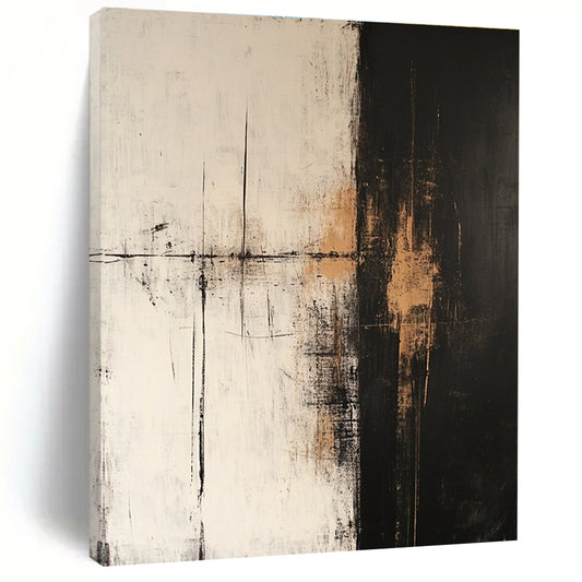 Black and White Abstract Divide for Modern Office & Minimalist Home STSC600