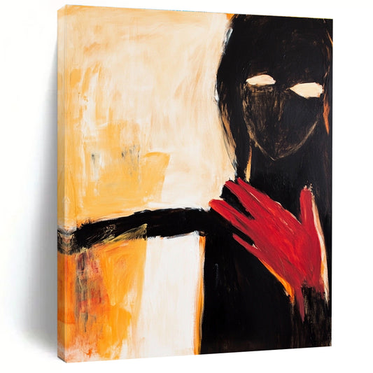 Abstract Figure with Red Hand for Modern Art Gallery & Eclectic Living Room STSC640