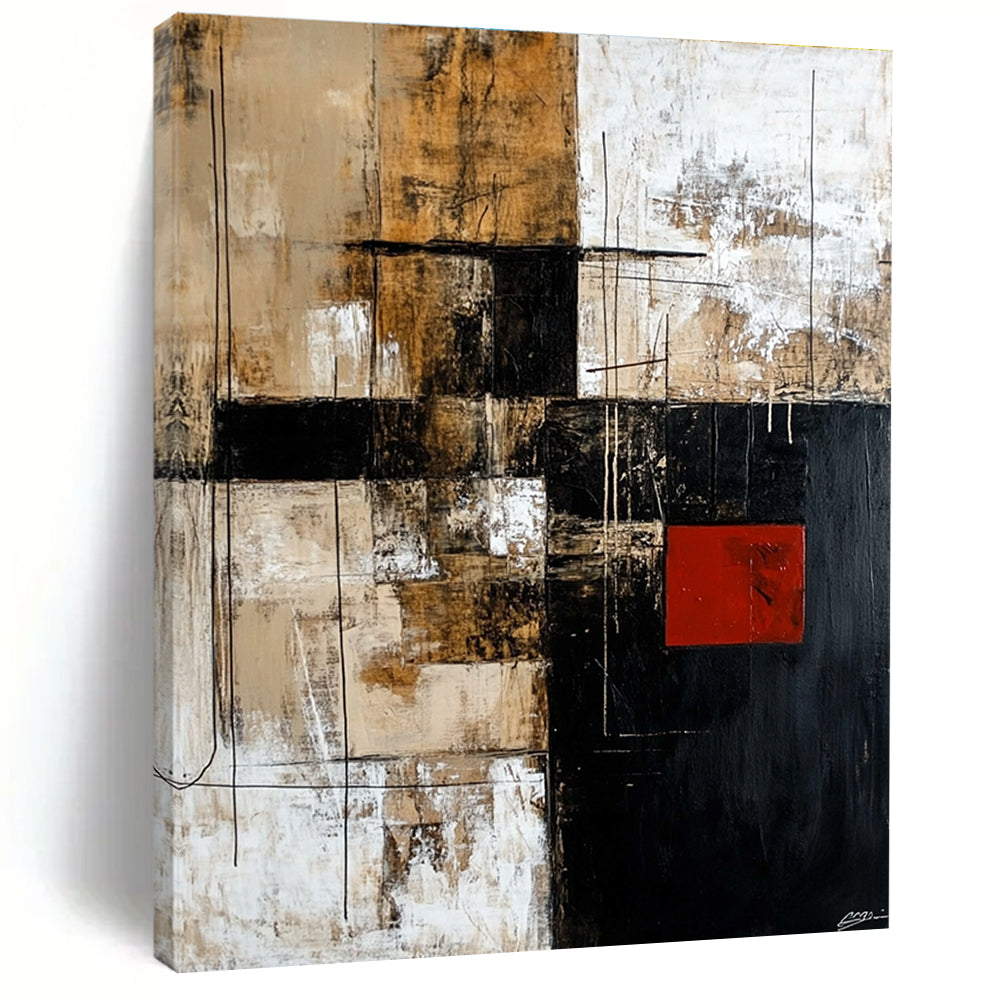 Brown and Black Geometric Abstract for Industrial - Style Loft & Contemporary Art Gallery STSC391