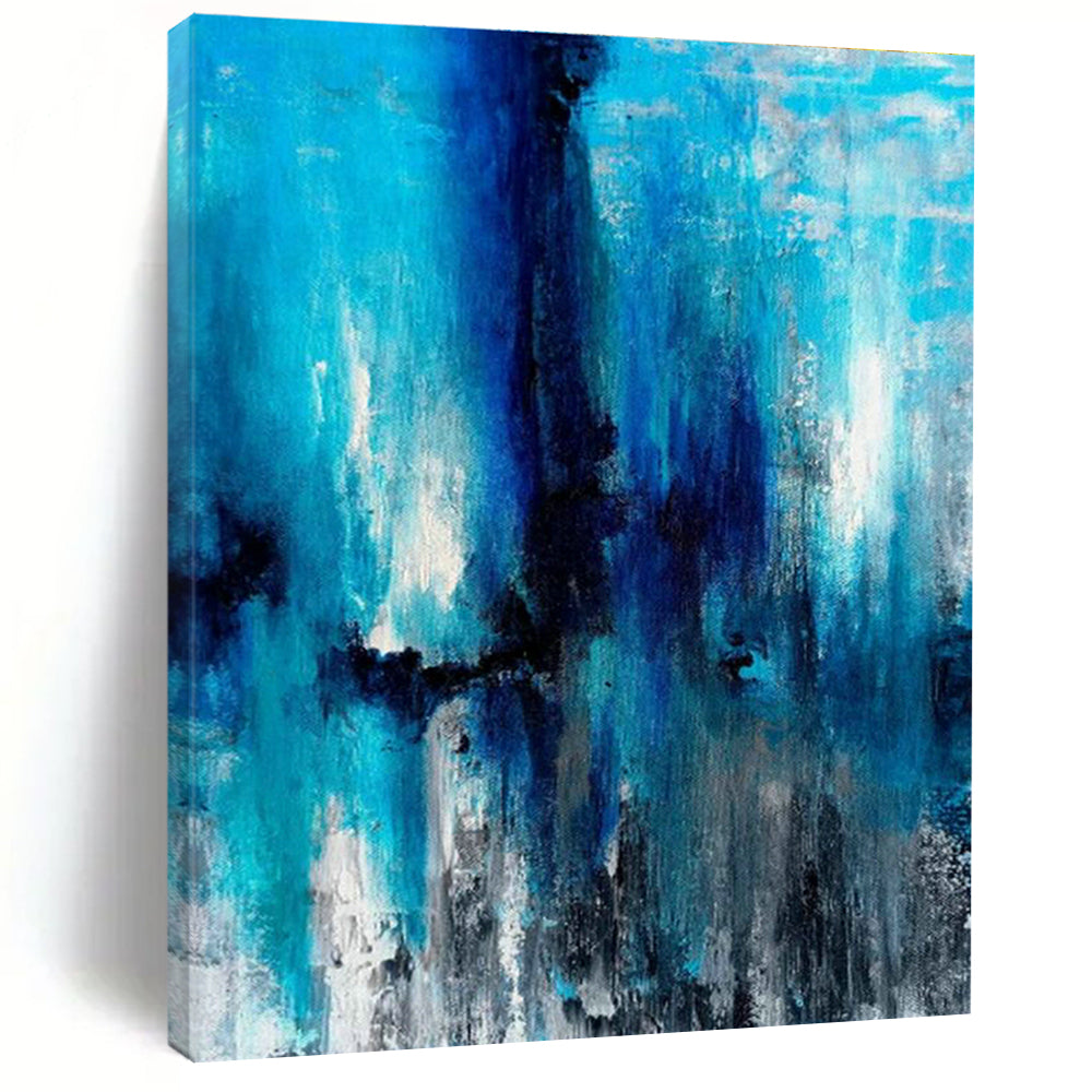 Blue - Toned Abstract Art for Coastal Home Bedroom Relaxation Corners DLZ0023