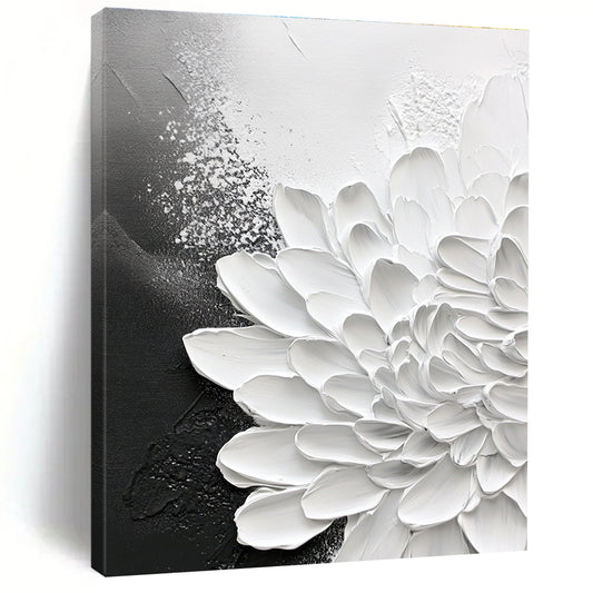 White Flower with Gray Accents for Modern Bedroom & Contemporary Living Room STSC518