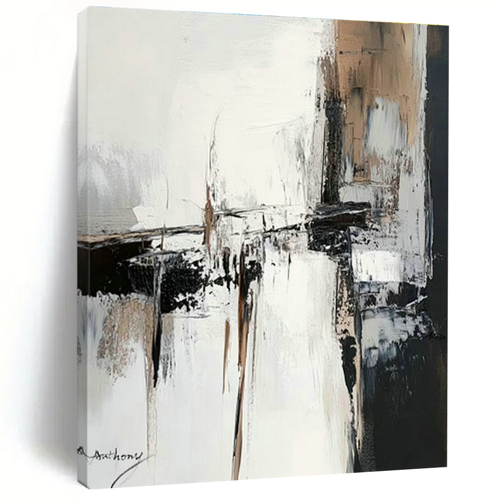 Black - White Abstract Art for Industrial - Style Loft & Modern Library DLZ0794