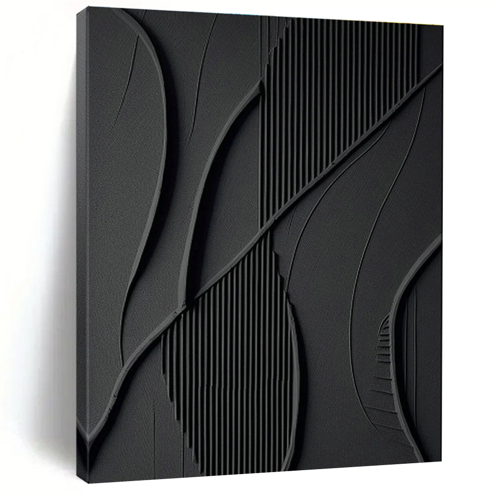 Black Textured Art for Industrial Loft & Contemporary Gallery DLZ2165