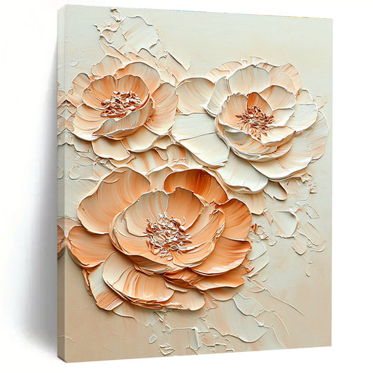 3D Peach Flower Abstract for Luxury Hotel Suite & Elegant Home Dining Room STSC453