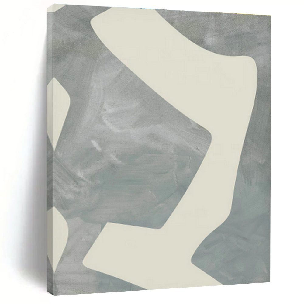 Light Gray Geometric Abstract Art for Minimalist Office & Modern Living Room DLZ0710