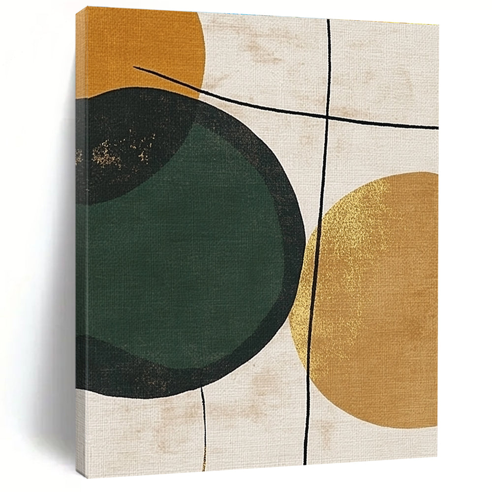 Geometric Circles with Gold for Mid - Century Modern Home & Chic Home Office STSC467