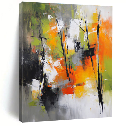 Colorful Abstract Forest Scene for Nature - Lover’s Home & Art - Filled Café STSC759