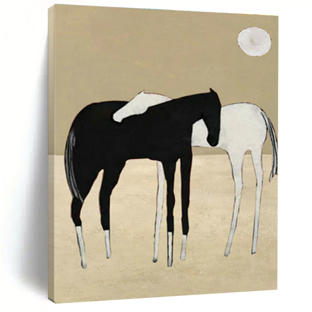 Minimalist Horse Art for Scandinavian Living Room & Equestrian - Inspired Studio DLZ1417