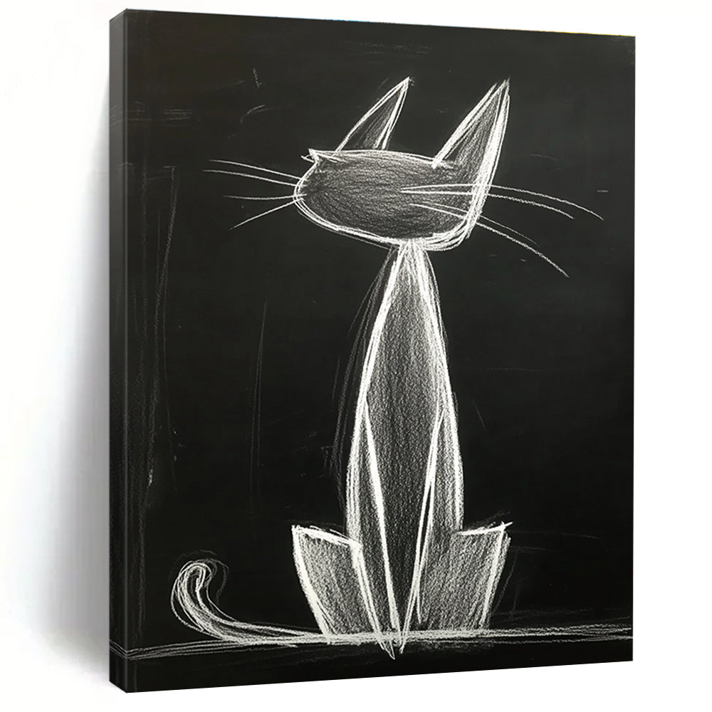 Chalk Cat Drawing for Playful Kids’ Room & Urban - Style Loft STSC1184