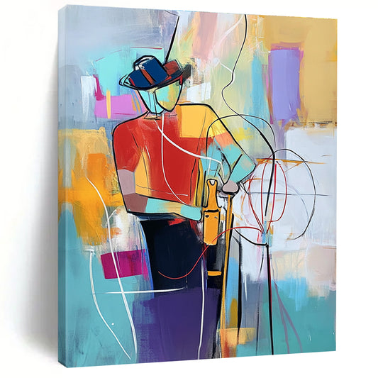 Colorful Abstract Figure for Eclectic Living Room & Artistic Community Space STSC554
