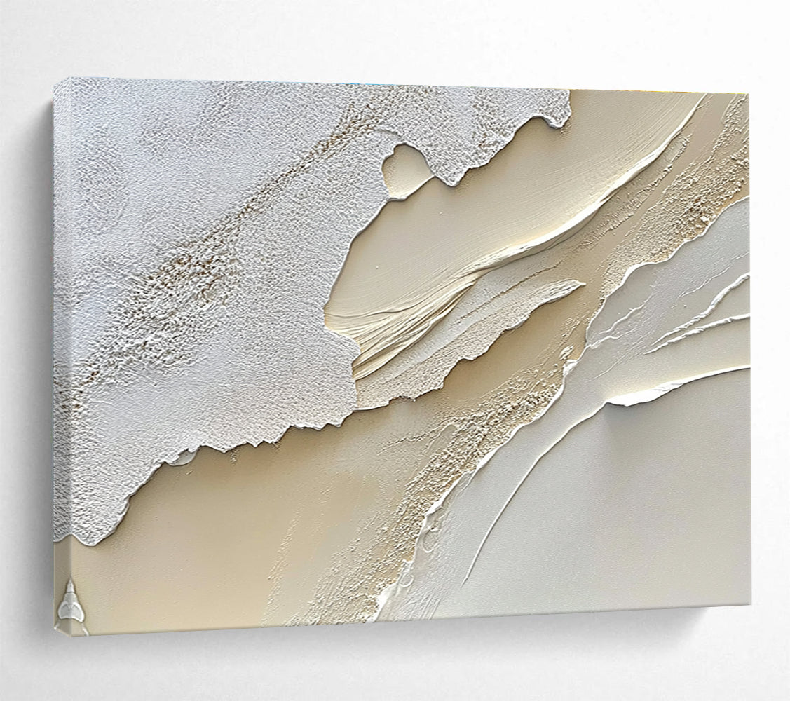 Textured White - Beige Layers Art for Luxury Spa & High - End Boutique SC459