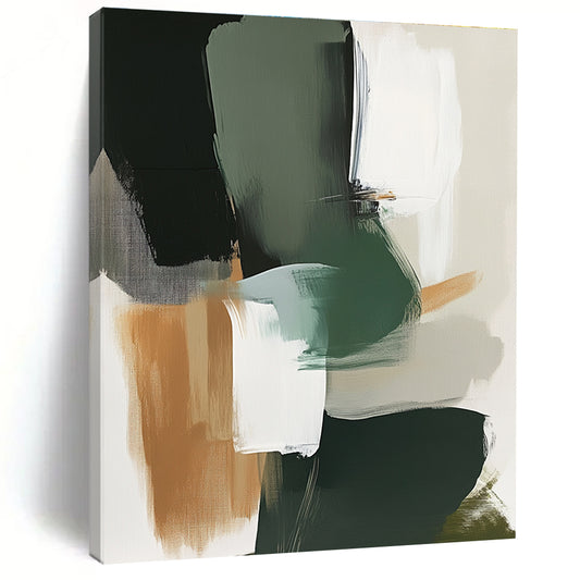 Green and Brown Abstract Shapes for Rustic Home Office & Nature - Inspired Café STSC760