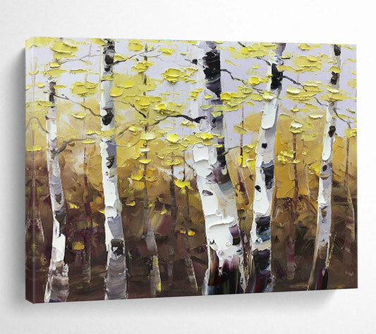 Golden Birch Forest Painting for Autumn - Themed Restaurant DLZ3010