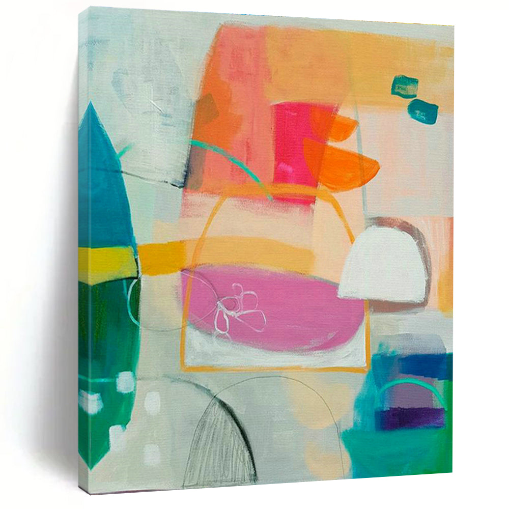 Pink - Orange Abstract Art for Fashion Boutique Fitting Areas DLZ0138