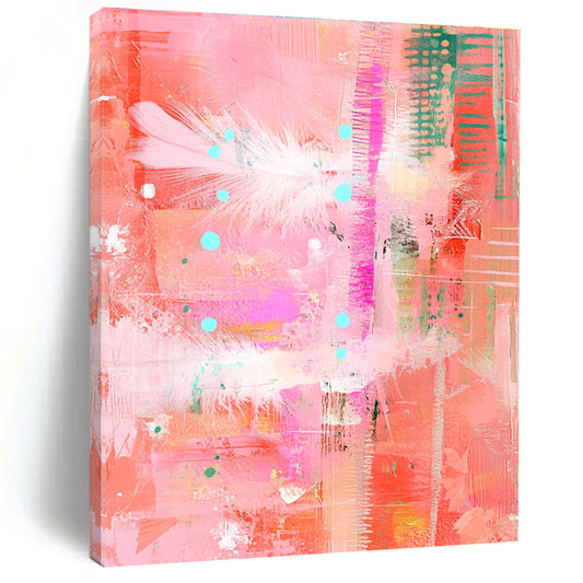 Pink Feather Abstract for Girly - Chic Home Office & Vibrant Art Café STSC455