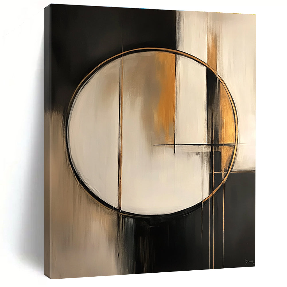 Gold - Accented Circular Abstract for High - End Boutique & Modern Dining Room STSC209