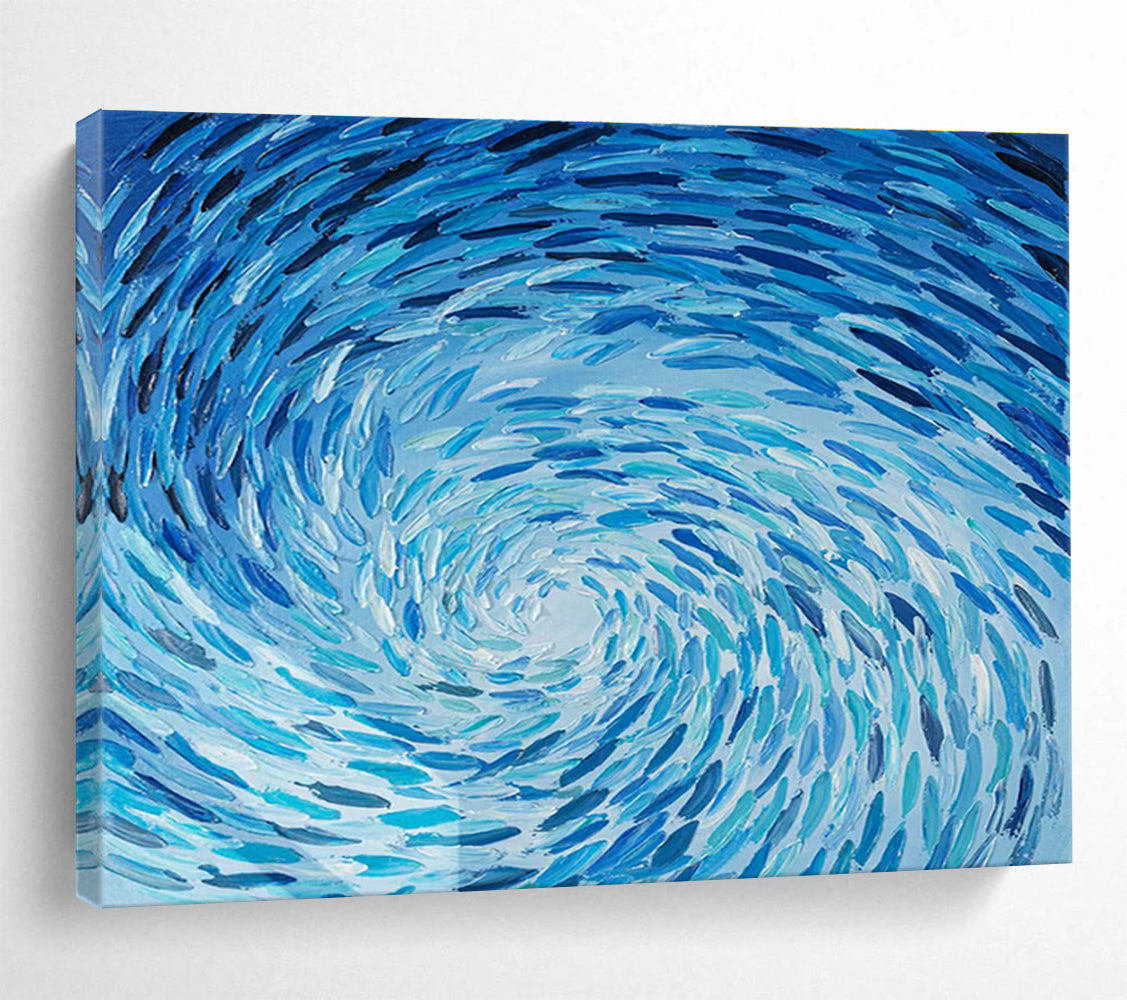 Blue Swirl Abstract Art for Nautical - Themed Restaurant Dining Areas DLZ3173
