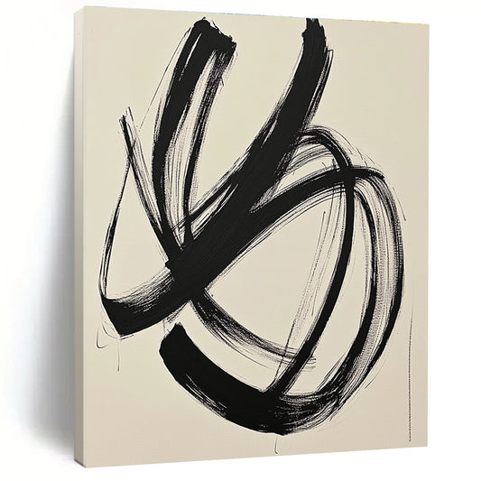 Bold Black Brushstrokes for Contemporary Art Studio & Dramatic Entryway STSC549