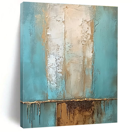 Teal and Gold Textured Abstract for Luxury Hotel Lobby & Art Deco - Themed Space STSC602