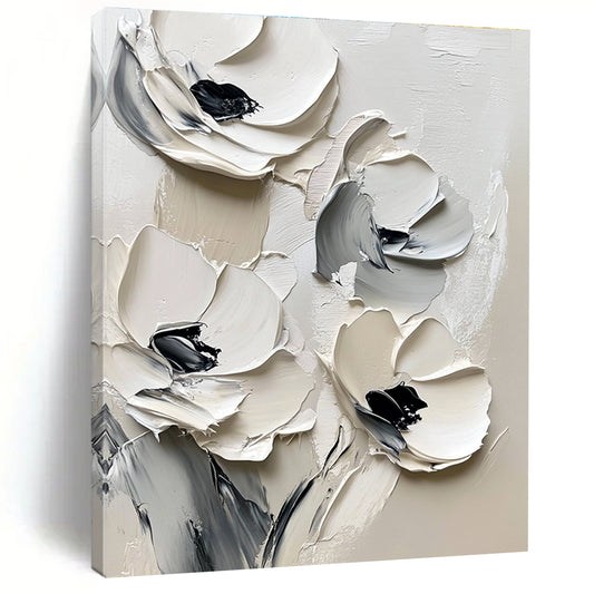 Monochrome Textured Flowers for Minimalist Home & Contemporary Art Gallery STSC512