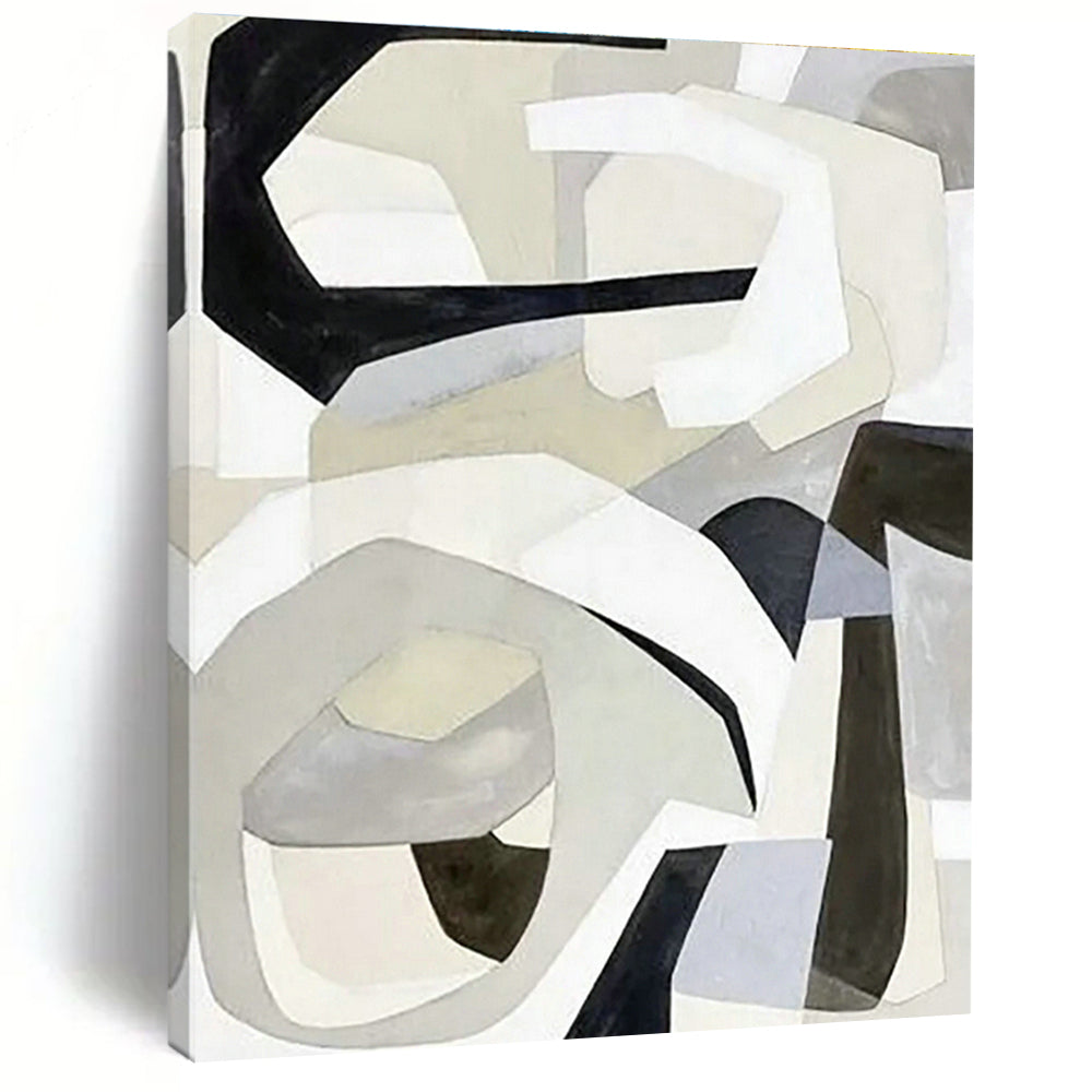 Gray - White Geometric Abstract Art for Minimalist Home & Creative Agency DLZ1148