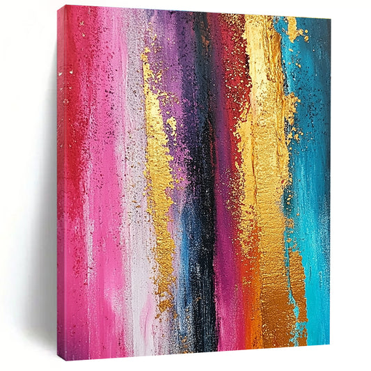 Colorful Gold - Striped Abstract Art for Boutique & Creative Studio STSC733