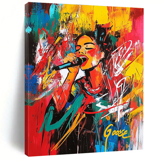 Colorful Singer Portrait Art for Music Room & Café STSC707