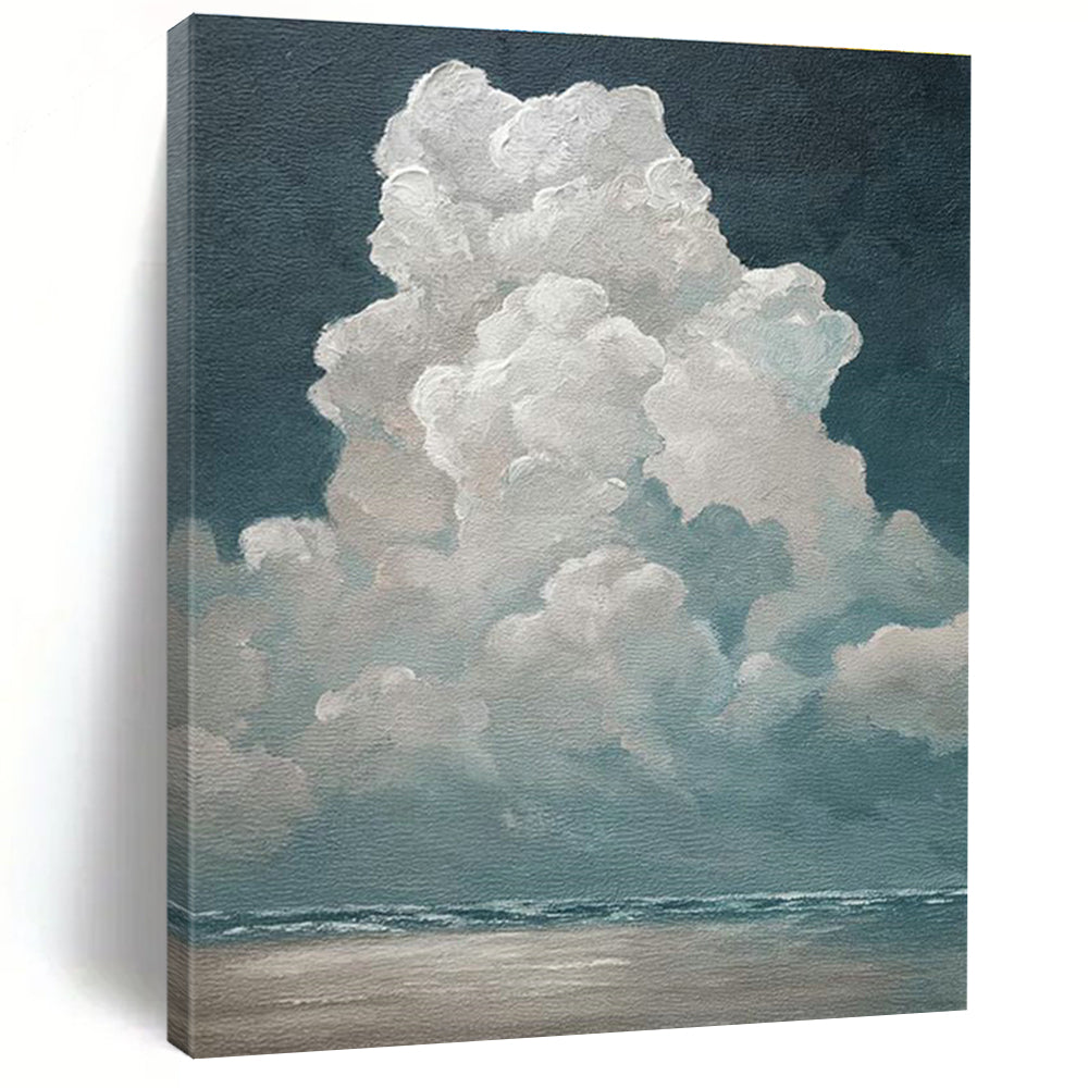 Cloudy Sea View Art for Nautical Home Living Room & Coastal Art Gallery DLZ2159
