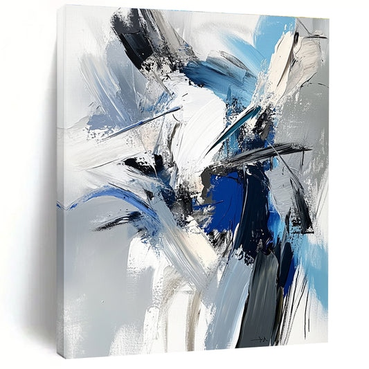 Blue & Gray Abstract Energy Art for Creative Studio & Lounge STSC717
