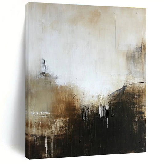 Beige and Brown Abstract Landscape for Rustic - Inspired Home & Cozy Library STSC618