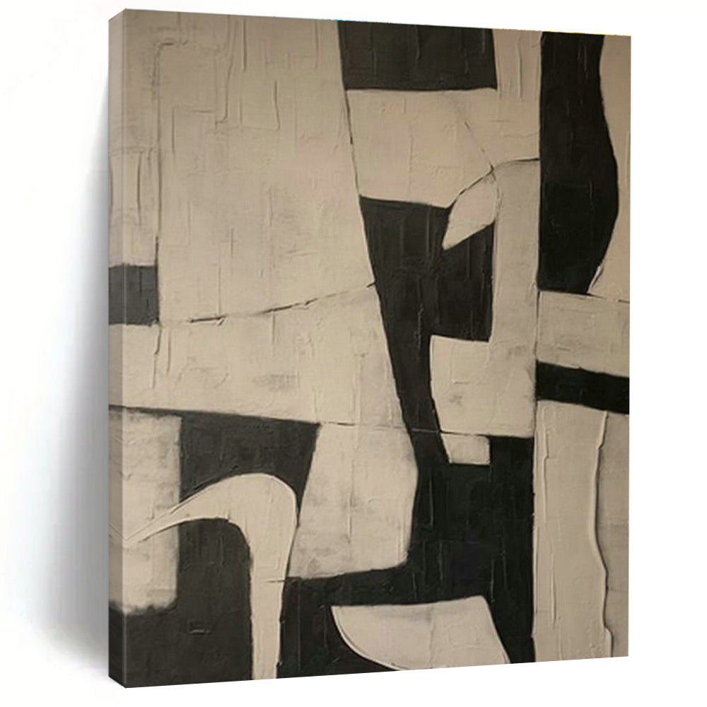 Black - White Geometric Art for Industrial - Style Café Feature Walls DLZ0207