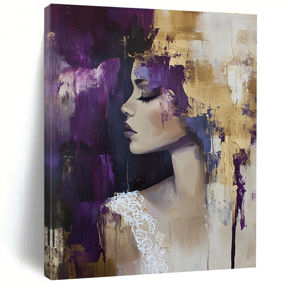 Woman with Purple and Gold Abstract Background for Luxury Beauty Salon & Art - Centric Lounge STSC177