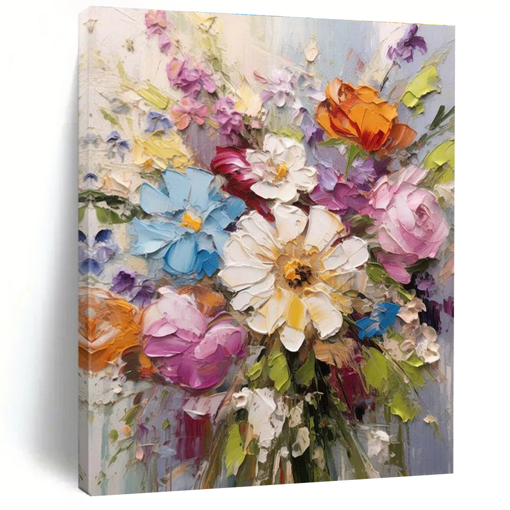 Textured Flower Bouquet Art for Florist Shop & Living Room DLZ2293