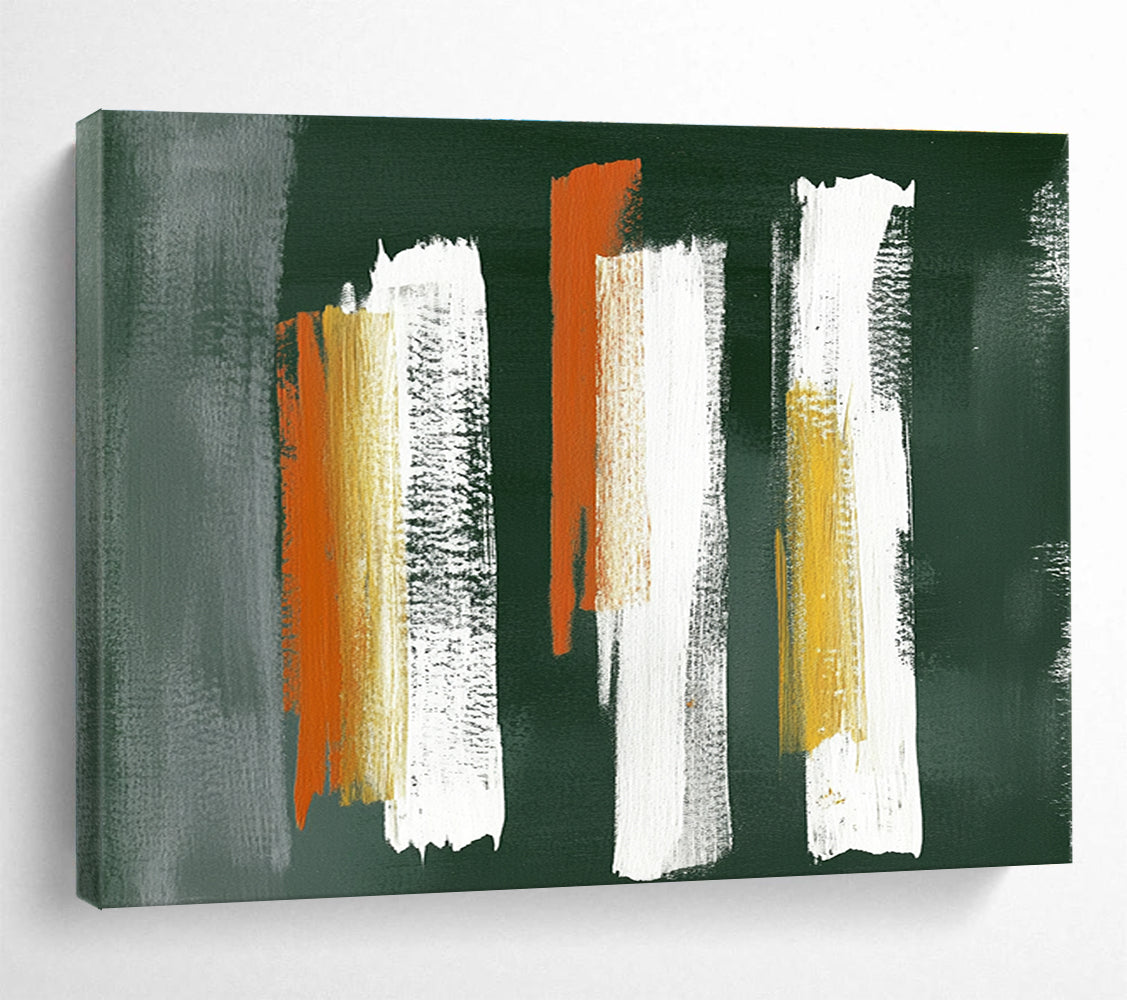 Bold Brushstrokes on Dark Art for Industrial - Style Bar & Modern Art Studio SC494