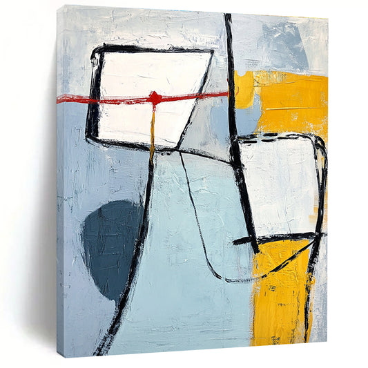 Blue and Yellow Abstract Forms for Coastal - Themed Home & Bright Office Space STSC613