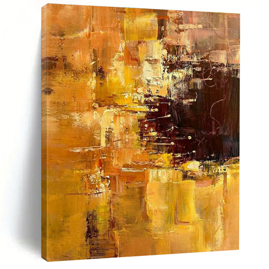Golden Abstract Art for Dining Room & Living Room DLZ0324